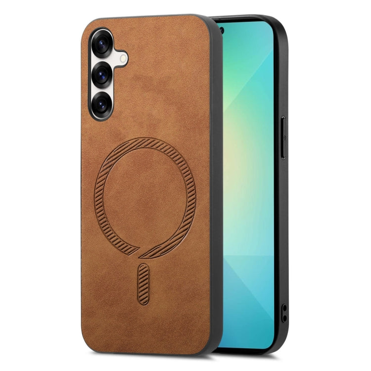 Solid Color Retro Magsafe PU Back Cover Phone Case