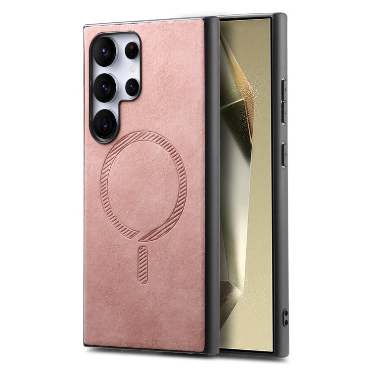 Solid Color Retro Magsafe PU Back Cover Phone Case