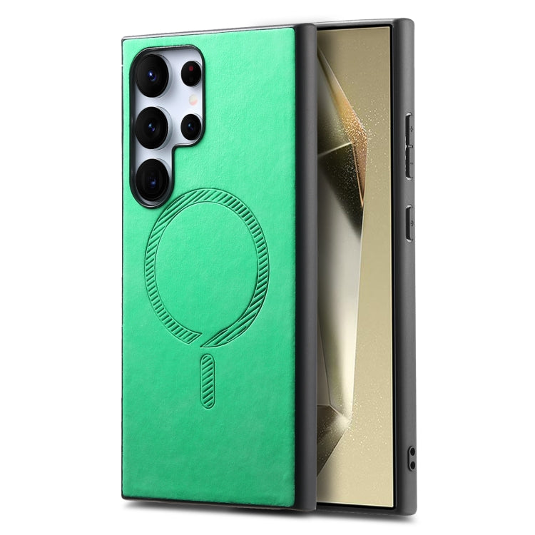 Solid Color Retro Magsafe PU Back Cover Phone Case