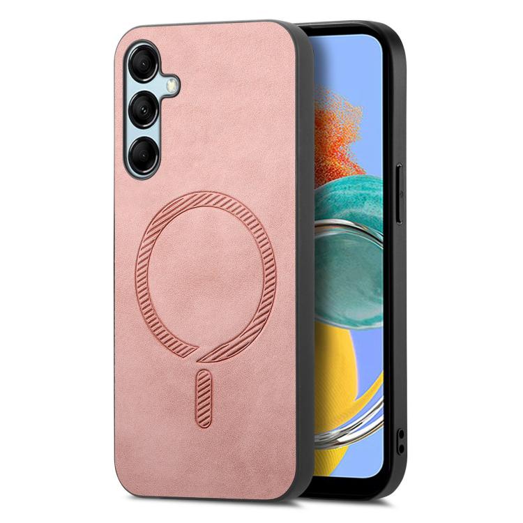 Solid Color Retro Magsafe PU Back Cover Phone Case