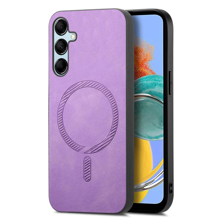 Solid Color Retro Magsafe PU Back Cover Phone Case