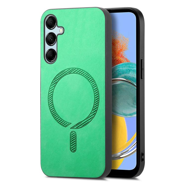 Solid Color Retro Magsafe PU Back Cover Phone Case