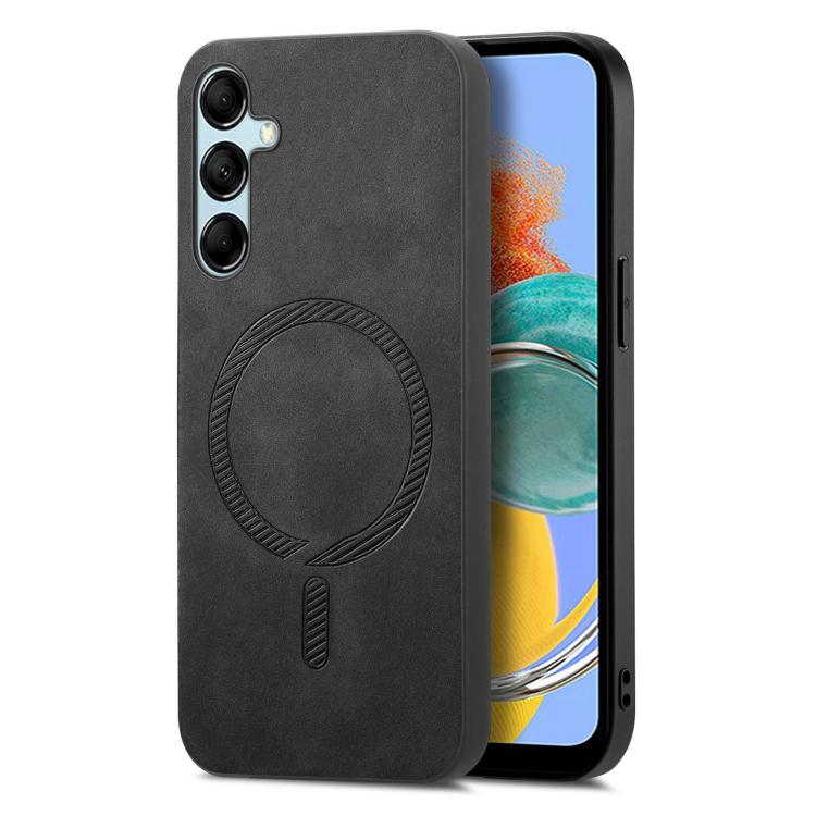 Solid Color Retro Magsafe PU Back Cover Phone Case