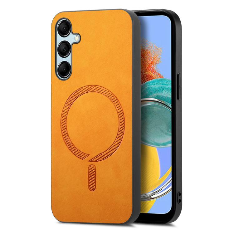 Solid Color Retro Magsafe PU Back Cover Phone Case