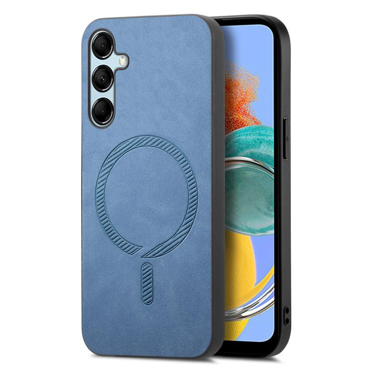 Solid Color Retro Magsafe PU Back Cover Phone Case