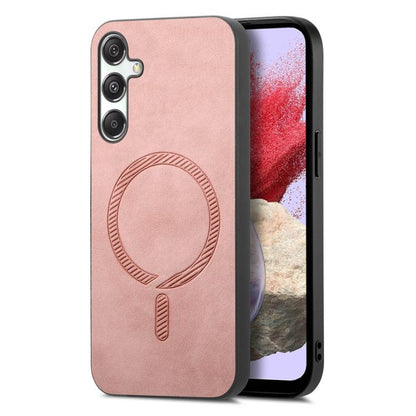 Solid Color Retro Magsafe PU Back Cover Phone Case