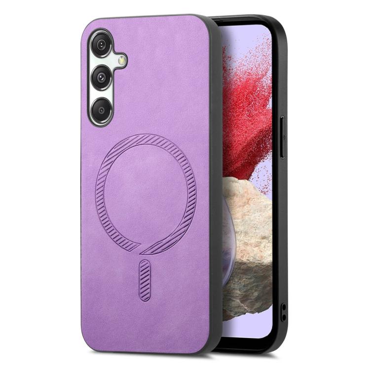 Solid Color Retro Magsafe PU Back Cover Phone Case