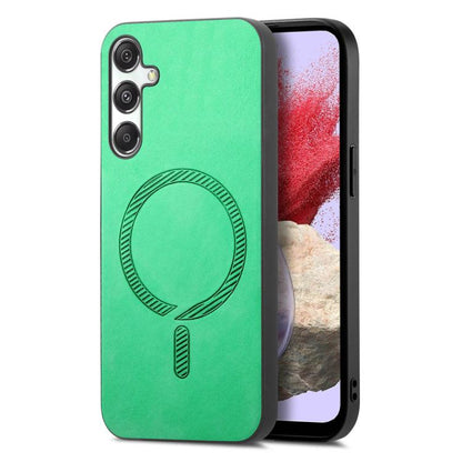 Solid Color Retro Magsafe PU Back Cover Phone Case