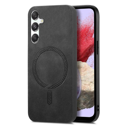 Solid Color Retro Magsafe PU Back Cover Phone Case