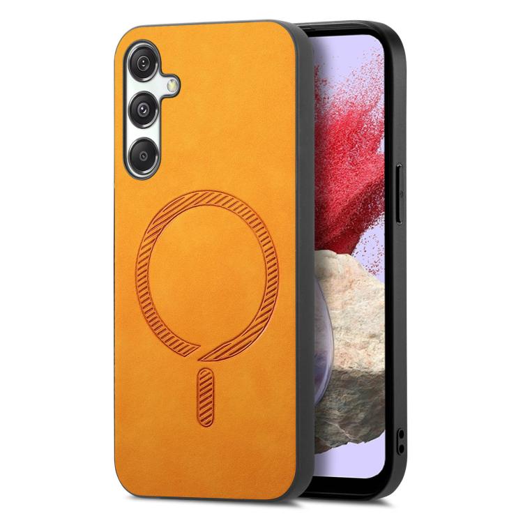 Solid Color Retro Magsafe PU Back Cover Phone Case