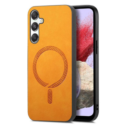 Solid Color Retro Magsafe PU Back Cover Phone Case