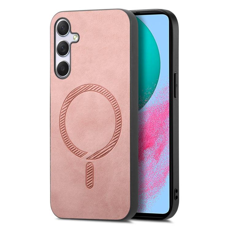 Solid Color Retro Magsafe PU Back Cover Phone Case