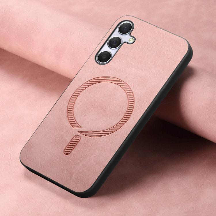 Solid Color Retro Magsafe PU Back Cover Phone Case