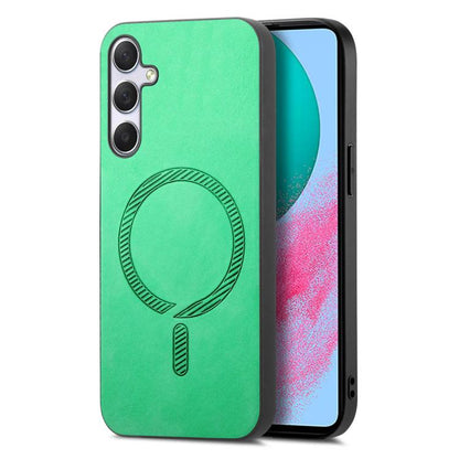 Solid Color Retro Magsafe PU Back Cover Phone Case