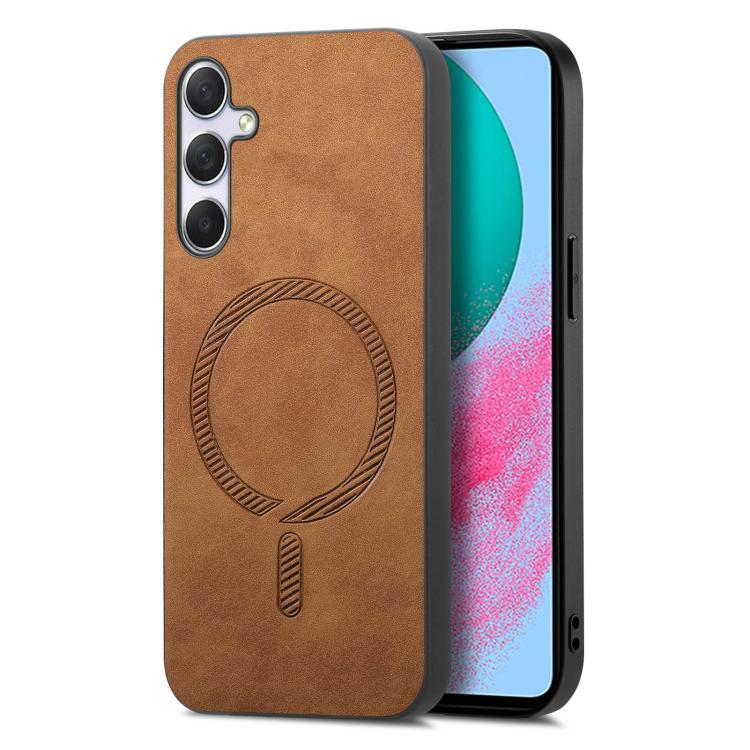 Solid Color Retro Magsafe PU Back Cover Phone Case