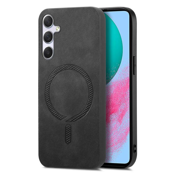 Solid Color Retro Magsafe PU Back Cover Phone Case