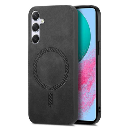 Solid Color Retro Magsafe PU Back Cover Phone Case