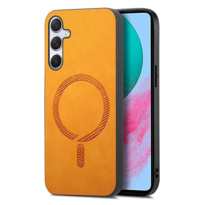Solid Color Retro Magsafe PU Back Cover Phone Case