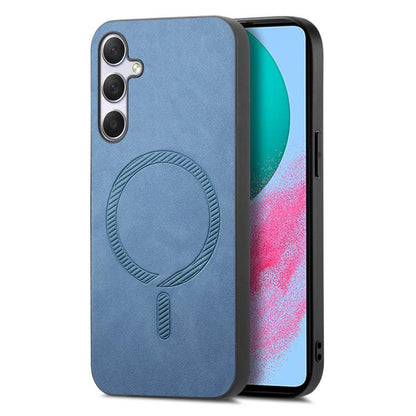 Solid Color Retro Magsafe PU Back Cover Phone Case
