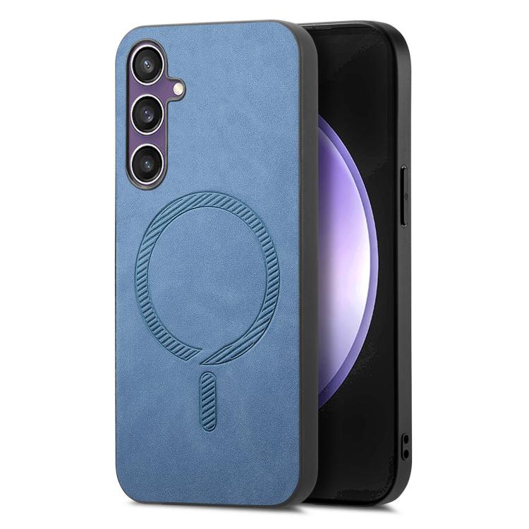 Solid Color Retro Magsafe PU Back Cover Phone Case