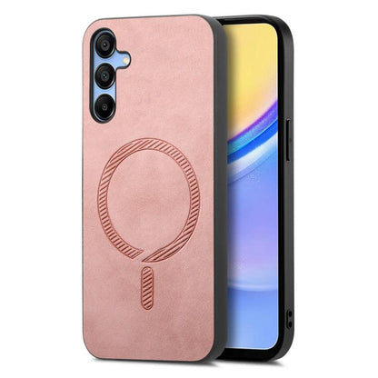 Solid Color Retro Magsafe PU Back Cover Phone Case