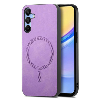 Solid Color Retro Magsafe PU Back Cover Phone Case