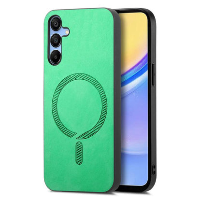 Solid Color Retro Magsafe PU Back Cover Phone Case