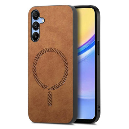 Solid Color Retro Magsafe PU Back Cover Phone Case