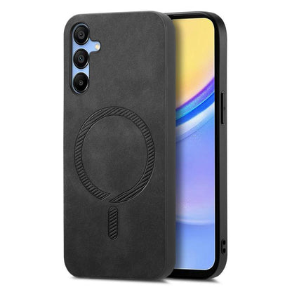 Solid Color Retro Magsafe PU Back Cover Phone Case