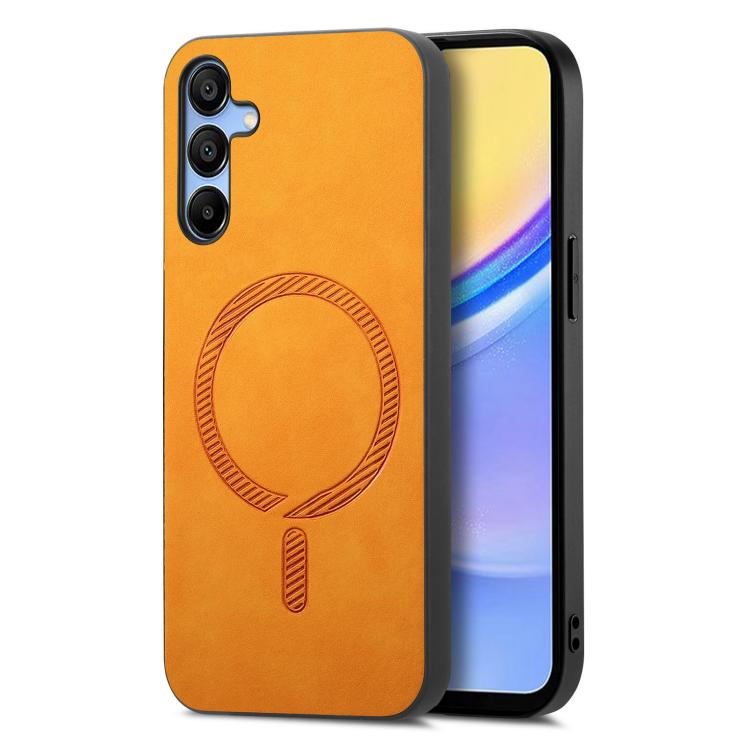 Solid Color Retro Magsafe PU Back Cover Phone Case
