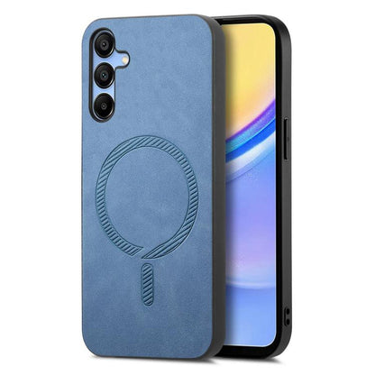 Solid Color Retro Magsafe PU Back Cover Phone Case
