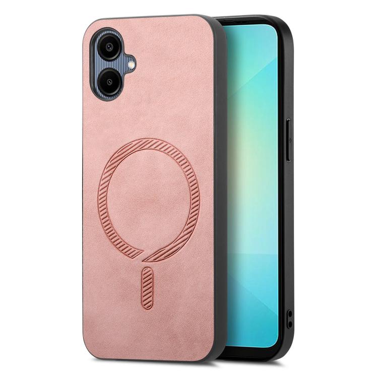 Solid Color Retro Magsafe PU Back Cover Phone Case