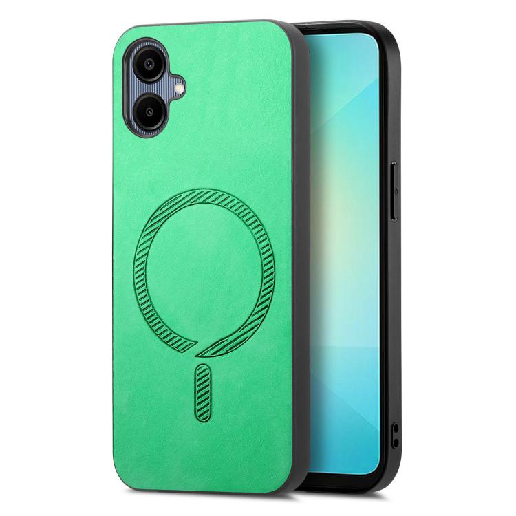 Solid Color Retro Magsafe PU Back Cover Phone Case