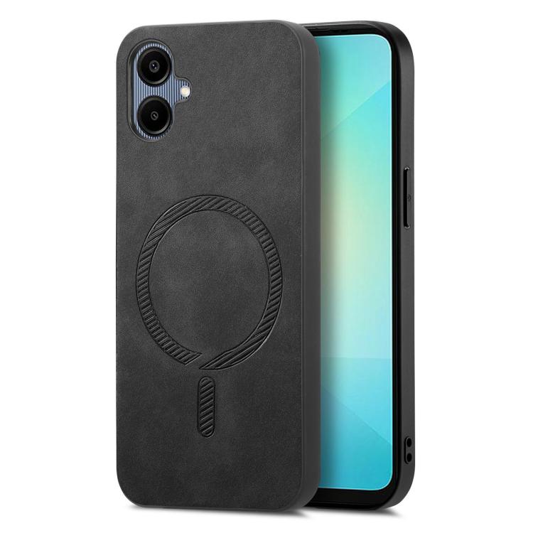 Solid Color Retro Magsafe PU Back Cover Phone Case