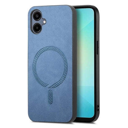 Solid Color Retro Magsafe PU Back Cover Phone Case