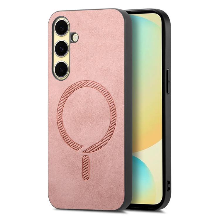 Solid Color Retro Magsafe PU Back Cover Phone Case