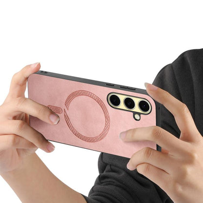 Solid Color Retro Magsafe PU Back Cover Phone Case