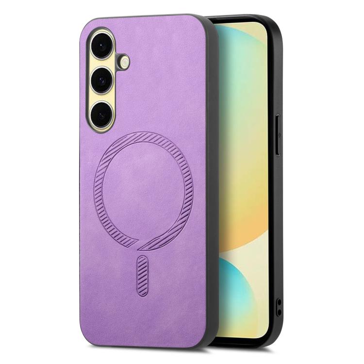 Solid Color Retro Magsafe PU Back Cover Phone Case