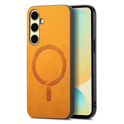 Solid Color Retro Magsafe PU Back Cover Phone Case