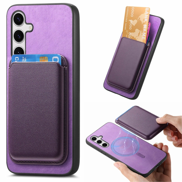 Retro Magsafe Card Bag PU Back Cover Phone Case