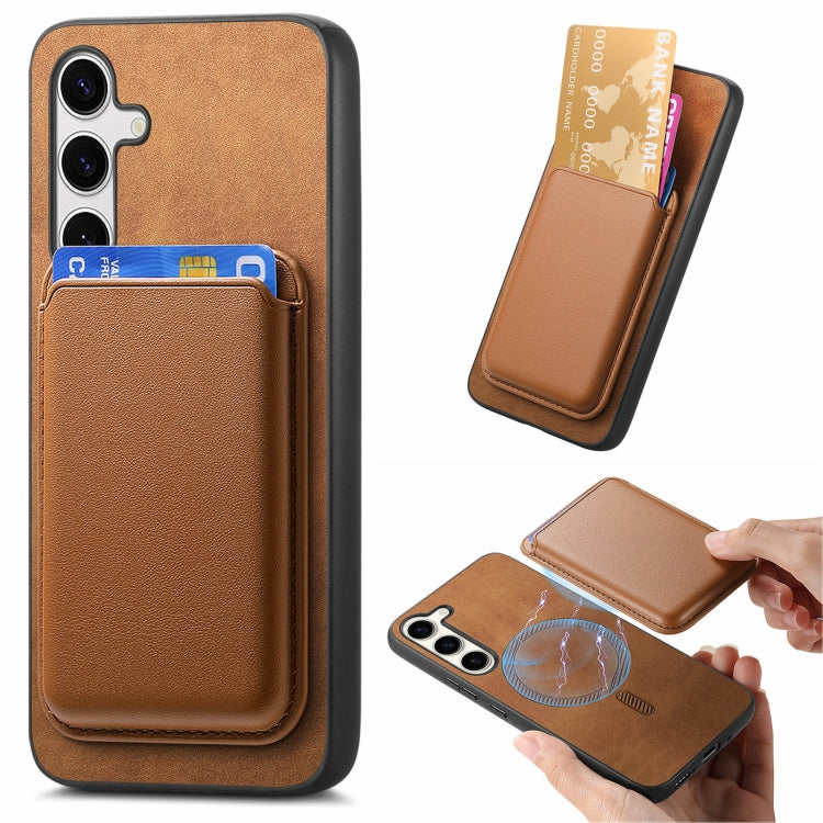 Retro Magsafe Card Bag PU Back Cover Phone Case