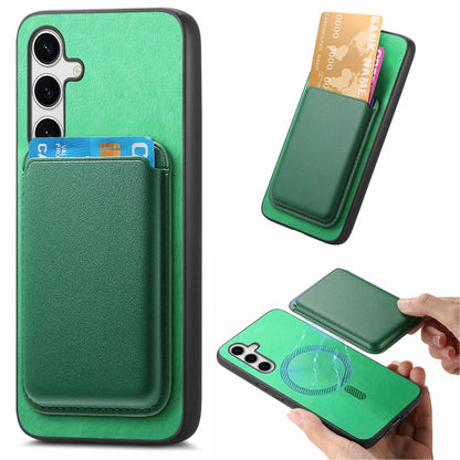 Retro Magsafe Card Bag PU Back Cover Phone Case