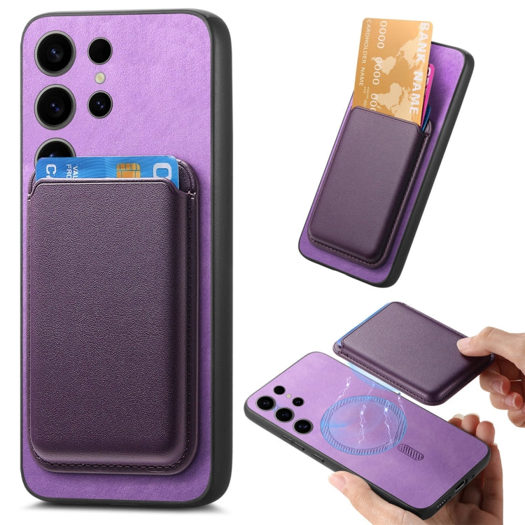 Retro Magsafe Card Bag PU Back Cover Phone Case