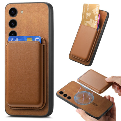 Retro Magsafe Card Bag PU Back Cover Phone Case