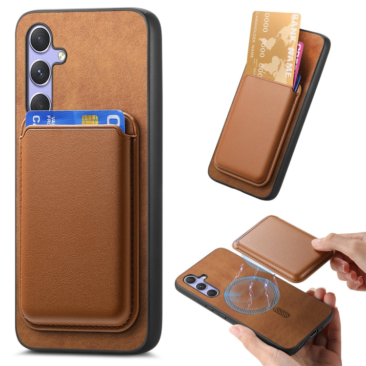 Retro Magsafe Card Bag PU Back Cover Phone Case
