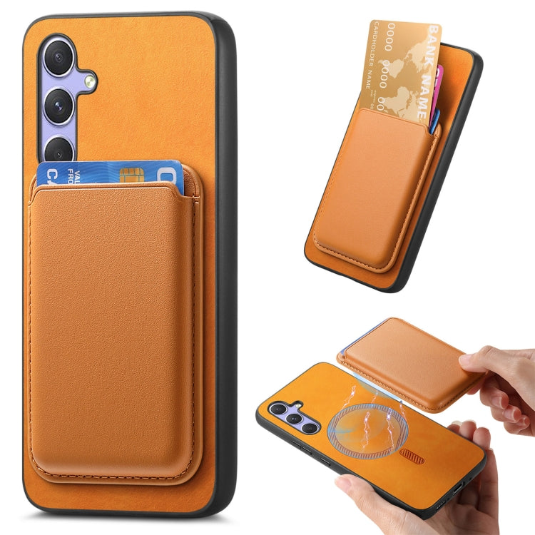 Retro Magsafe Card Bag PU Back Cover Phone Case