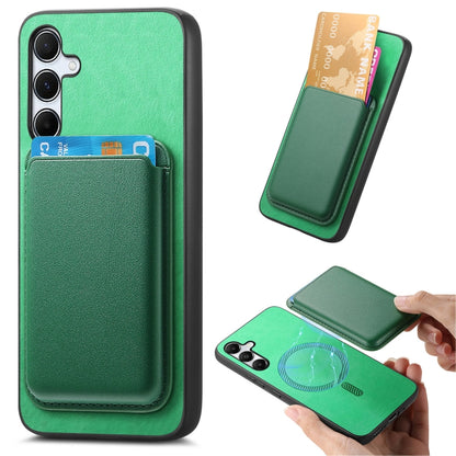 Retro Magsafe Card Bag PU Back Cover Phone Case