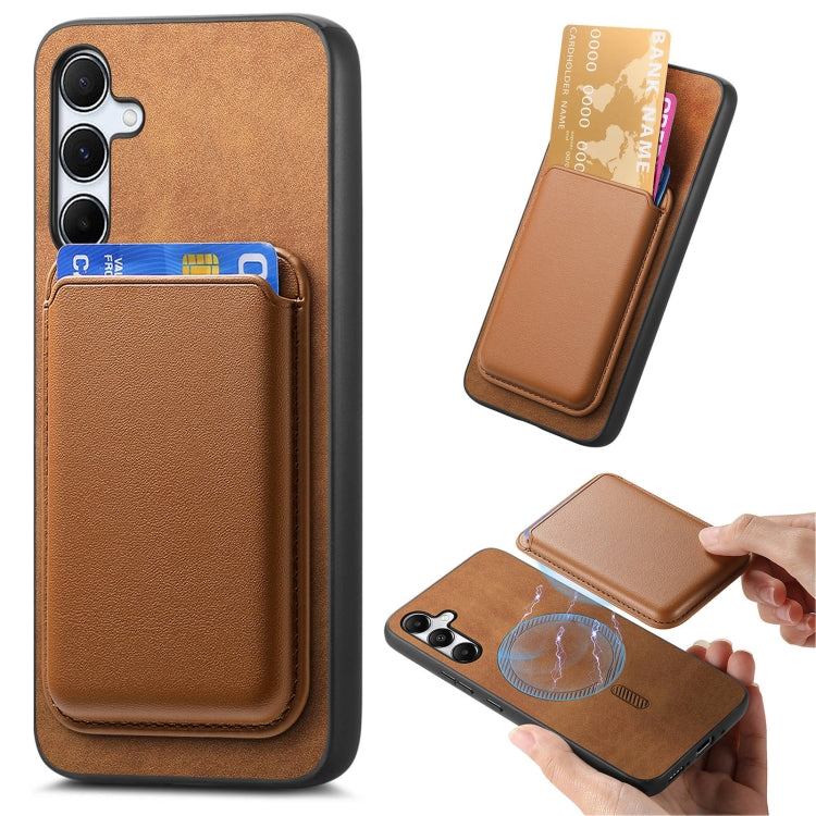Retro Magsafe Card Bag PU Back Cover Phone Case