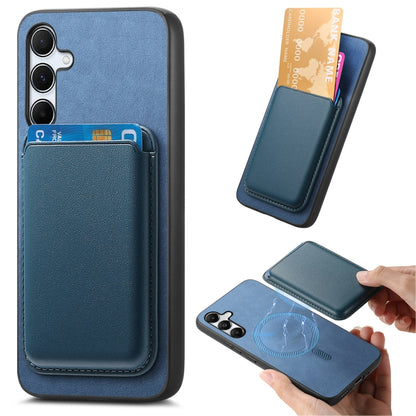 Retro Magsafe Card Bag PU Back Cover Phone Case