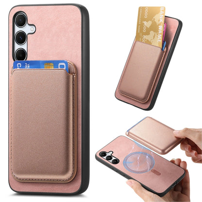 Retro Magsafe Card Bag PU Back Cover Phone Case